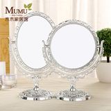 新款复古台式化妆镜子大小号便携韩版公主镜高清书桌梳妆镜美容镜