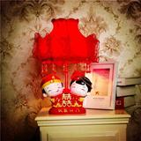 装饰台灯结婚礼品婚庆创意红色白炽灯树脂新古典布卧室床头灯