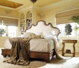 美式乡村实木床复古1.8米 欧式双人床婚床做旧 新古典橡木床定制