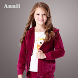 安奈儿女童装 剪毛绒针织外套运动衫AG435451专柜正品 特价