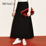 MO&Co.半身裙秋冬毛呢女高腰2015欧美长款半裙黑色MA154SKT39moco