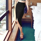 韩国东大门新款春夏开叉中长款包臀裙显瘦气质半身裙高腰优雅包裙
