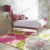 时尚欧式田园花朵地毯客厅茶几沙发地毯卧室床边玄关手工腈纶地毯