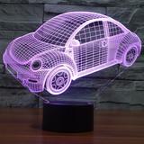 创意礼品 外贸甲壳虫汽车3D错觉灯七彩触控LED视觉灯 氛围台灯