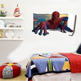 蜘蛛侠墙贴画3D立体墙贴儿童房间男孩卧室床头装饰人物壁画可移除