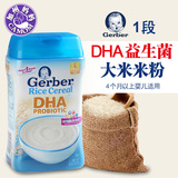 美国进口嘉宝Gerber宝宝辅食1段一段婴幼儿益生菌米糊DHA大米米粉