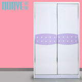 板式双门衣柜推拉门烤漆趟门衣柜简约现代移门衣柜整体储物柜紫色