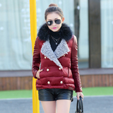 2015冬装新款女式短款棉衣大码a字棉袄外套韩版宽松显瘦加厚毛领