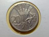 捷克斯洛伐克1924年20赫勒铜镍币20mm非流通外国硬币钱币外币收藏