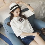 夏季韩版高腰雪纺短装上衣服半袖体血学生宽松中袖T恤女18-24周岁