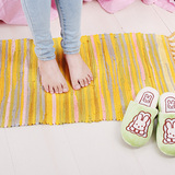 正品彩条纹手工棉麻编织地毯吸水地垫 进门垫脚垫客厅卧室床边毯