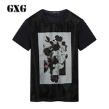 GXG男装  2016夏季商场同款  时尚藏青色圆领短袖T恤男#62244263