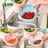 厨房沥水淘米器 可移动轻便沥水篮水果蔬菜清洗收纳多功能置物架