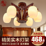 现代简约新中式灯实木吸顶灯客厅卧室书房餐厅玻璃圆形仿古典灯具