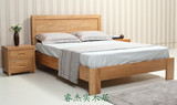 日式全实木床1.8米卧室家具简约宜家白橡木支架结构否2人经济型