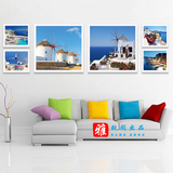 装饰画 地中海风景客厅组合有框画海洋餐厅卧室床头沙发背景墙画