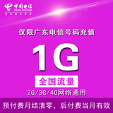 广东电信流量充值全国1024M天翼流量包1g/3g/4g手机卡上网加油包