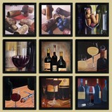 葡萄酒酒窖文化壁画装饰画 仿油画红酒起瓶器酒庄宜家有框画包邮
