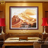 名家办公室长城装饰画礼品纯手绘油画《龙抬头》办公室式客厅正品