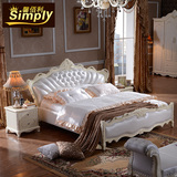 欧式床白色法式床真皮床大床1.8米双人床实木床欧式真皮床软床
