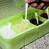 厨房用品透明塑料调料盒 调料瓶六件套装 盐味精调味罐调料收纳盒