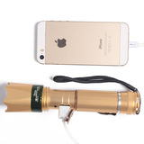 正品强光手电筒可充电远射调焦LED氙气家用户外打猎带USB可充手机