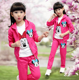 女童春秋装套装2016春季新款韩版运动儿童卫衣女孩三件套小孩衣服