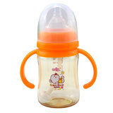 日康 RK-3167 婴儿宽口自动带吸管奶瓶 PPSU 180ml 耐高温宽口径