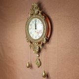 高档欧式复古怀旧挂钟钟表大气 客厅卧室美式田园创意挂钟壁钟