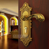 中式黄古铜轴承门锁欧式仿古室内门锁实木门锁古典咖啡色执手锁