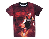 艾弗森运动短袖 3D高清篮球图案球星T恤科比杜兰特詹姆斯扣篮半袖