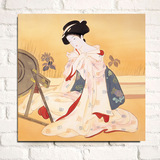 日式壁画日本仕女图美人图料理店装饰画寿司店无框画浮世绘挂画