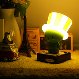 创意个性LED帽子小夜灯可爱摆件灯卧室插电带开关床头灯电池小灯