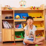 组合柜 卡通玩具柜子 实木收纳架幼儿园游戏储物柜木头柜子