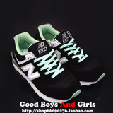 新百伦骑士女鞋 new574女子增高跑步鞋 黑薄荷绿WL574CPC