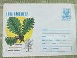 W377--罗马尼亚邮资信封,树木,叶子,果实