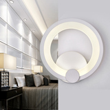 圆形创意阳台LED壁灯卧室床头灯客厅现代简约过道铁艺墙壁灯