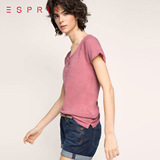ESPRIT 2016春女士 简约斜条纹全棉短袖T恤-036EE1K021