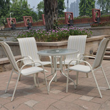 阳台桌椅三件套组合 时尚简约现代折叠藤椅 户外庭院花园铁艺桌椅