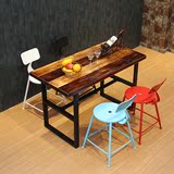 loft复古铁艺桌椅 漫咖啡馆桌椅组合创意 奶茶店餐饮实木桌椅