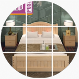 全实木床松木床简约现代1.8米双人床1.2成人木板床1.5单人床木床