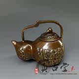 特价仿古纯铜壶摆件西游记渡江葫芦壶水壶茶壶装饰工艺品古玩收藏
