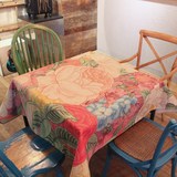百搭田园风玫瑰花园棉麻餐厅桌布花卉彩绘台布加厚茶几布咖啡厅