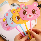 韩国文具用品卡通动物扇子圆珠笔 可爱大脸猫创意 小学生奖品