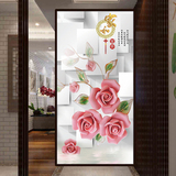 3d玄关十字绣玫瑰花系列竖版新款牡丹花十字绣客厅花开富贵丝线绣