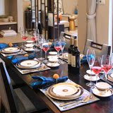 新古典欧式美式样板间餐厅家居餐桌西餐盘餐具餐碟刀叉勺套装全套