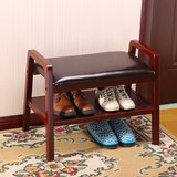 欧式简约实木带扶手换鞋凳储物式鞋柜烤漆客厅玄关鞋凳门口穿鞋凳