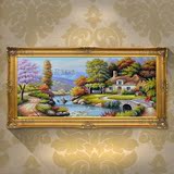 简约欧式客厅酒店装饰画托马斯花园风景有框纯手工手绘油画DLA076