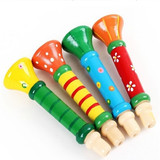 正品五彩木制儿童小喇叭玩具环保木质吹奏口哨乐器婴幼儿益智早教