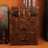 做旧储物柜 置地式木柜斗柜 橱窗展示摄影道具 欧式复古收纳柜